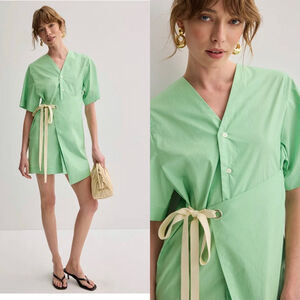 Plan C NWOT Italian Short Sleeve Shirt Mini Dress